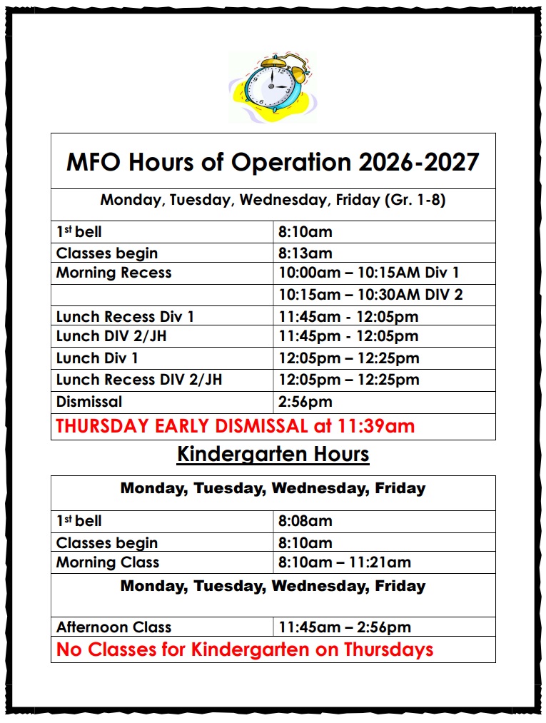 School Hours 2026 27 Aug 28